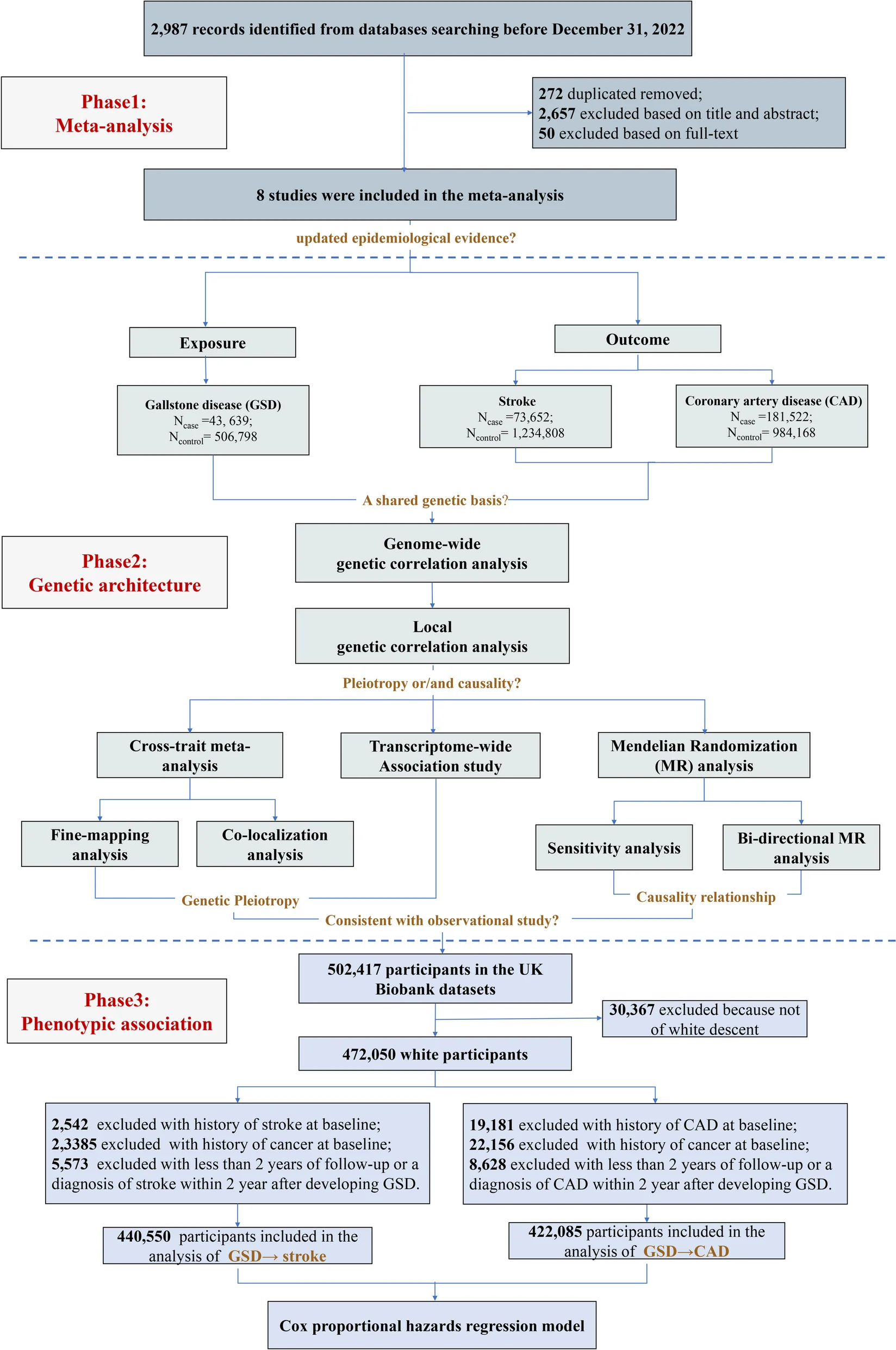 Plot showing: Workflow, Flowchart, Study Design, Gallstone Disease, Cardiovascular Disease