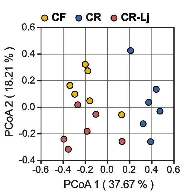 Plot showing: Scatter Plot, PCA, PCoA, Colonic Microbiome, UniFrac Distance